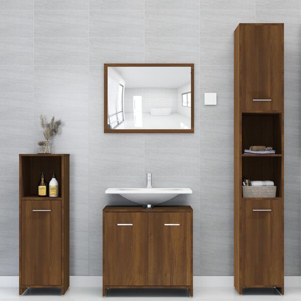 vidaXL Armoire de bain Ch&ecirc;ne marron 30x30x95 cm Bois d'ing&eacute;nierie