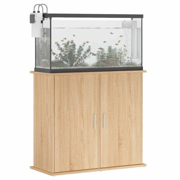 vidaXL Support d'aquarium Chêne Sonoma 81x36x73 cm Bois d'ingénierie