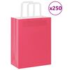 vidaXL Sacs en papier 250 pcs avec poign&eacute;es rose 21x11x28 cm