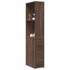 vidaXL Armoire de salle de bain étroite avec roulettes chêne marron