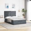vidaXL Cadre de lit ottoman avec matelas gris fonc&eacute; 140x190 cm velours