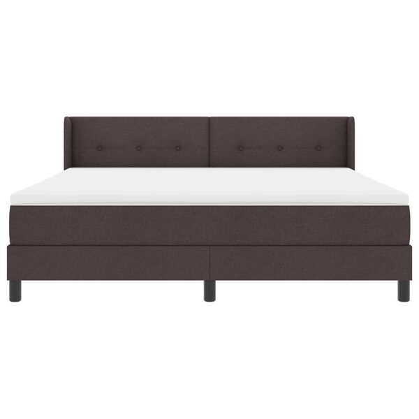 vidaXL Lit &agrave; ressorts avec matelas Marron fonc&eacute; 200 x 180 cm Polyester