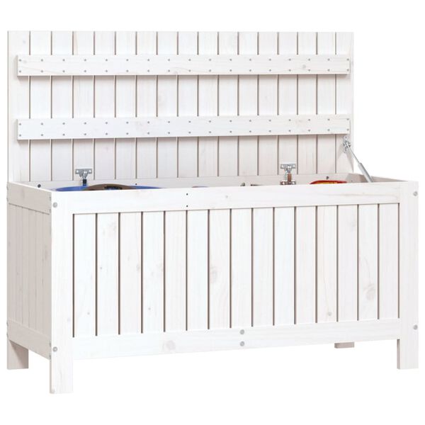 vidaXL Bo&icirc;te de rangement de jardin Blanc 108x42,5x54 cm Bois de pin