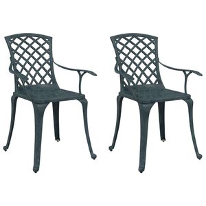 vidaXL Chaises de jardin lot de 2 vert aluminium coul&eacute;