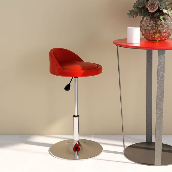 vidaXL Chaise pivotante de salle &agrave; manger Rouge Similicuir