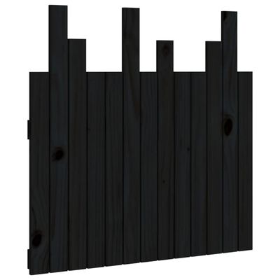 vidaXL Tête de lit murale Noir 82,5x3x80 cm Bois massif de pin