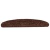 vidaXL Tapis d'escalier 15 pi&egrave;ces 65 x 21 x 4 cm Marron Demi-rond Grand
