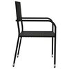 vidaXL Ensemble &agrave; manger de jardin 5 pcs noir r&eacute;sine tress&eacute;e et acier
