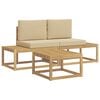 vidaXL Ensemble de canap&eacute;s d'ext&eacute;rieur 3 pcs Blanc et Beige Polyester