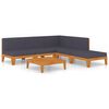 vidaXL Salon de jardin 6 pcs avec coussins Bois d'acacia solide