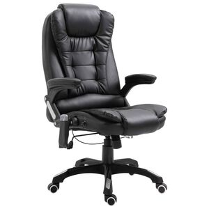 vidaXL Chaise de bureau de massage Noir Similicuir