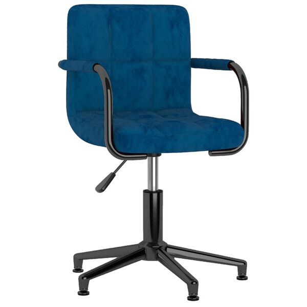 vidaXL Chaises pivotantes &agrave; manger lot de 2 bleu velours