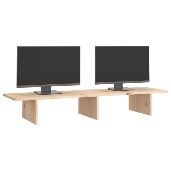 vidaXL Support pour moniteur 100x27x15 cm Bois de pin solide