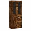 vidaXL Buffet haut Ch&ecirc;ne fum&eacute; 69,5x34x180 cm Bois d'ing&eacute;nierie