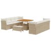 vidaXL Ensemble de canap&eacute; de jardin 11 pc Beige polyrotin