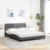 vidaXL Lit avec matelas Hanko gris fonc&eacute; 160x200 cm tissu