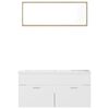 vidaXL Ensemble de meubles de bain Blanc et ch&ecirc;ne sonoma Agglom&eacute;r&eacute;