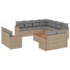 vidaXL Salon de jardin et coussins 12 pcs m&eacute;lange beige r&eacute;sine tress&eacute;e