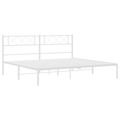 vidaXL Cadre de lit métal sans matelas et tête de lit blanc 180x200 cm