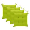 vidaXL Chaises de jardin lot de 4 avec coussins vert vif Bois de teck