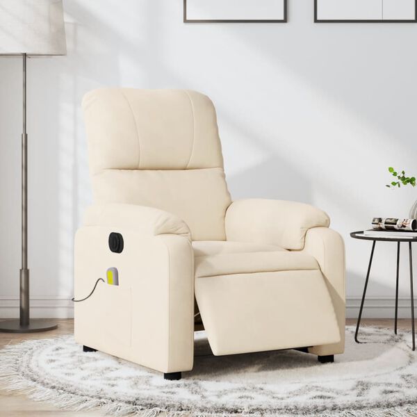 vidaXL Fauteuil inclinable de massage électrique beige