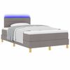 vidaXL Lit &agrave; ressort LED avec matelas Taupe 120 x 190 cm tissu