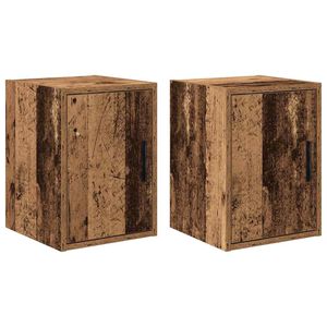 vidaXL Armoires murales de garage 2 pcs vieux bois bois d'ing&eacute;nierie