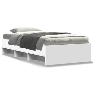 vidaXL Cadre de lit sans matelas blanc 90x190 cm bois d'ing&eacute;nierie