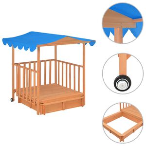 vidaXL Maison de jeu d'enfants et bac &agrave; sable Bois de sapin Bleu UV50