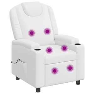 vidaXL Fauteuil de massage inclinable Blanc 75 x 95 x 106 cm Tissu