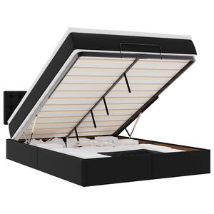 VidaXL Cadre de lit ottoman avec matelas noir 140x190 cm similicuir