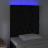 vidaXL T&ecirc;te de lit &agrave; LED Noir 80x7x118/128 cm Velours