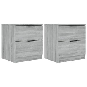 vidaXL Tables de chevet 2 pcs Sonoma gris Bois d'ing&eacute;nierie