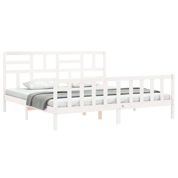 vidaXL Cadre de lit sans matelas blanc bois massif de pin