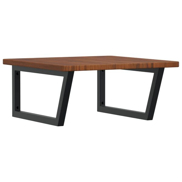 vidaXL &Eacute;tag&egrave;re de vasque murale acier et bois de ch&ecirc;ne massif