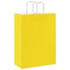 vidaXL Sacs en papier 250 pcs avec poign&eacute;es jaune 26x12x35 cm