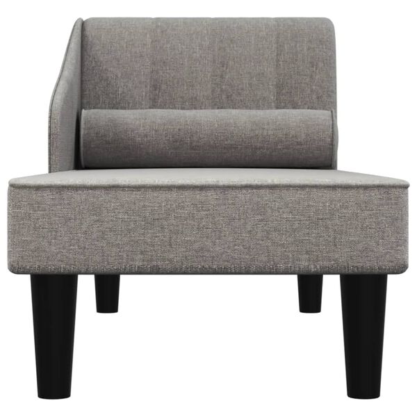 vidaXL Chaise longue avec traversin gris clair tissu