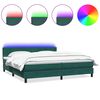 vidaXL Sommier &agrave; lattes de lit et matelas et LED vert fonc&eacute; 180x220cm velours