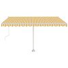 vidaXL Auvent automatique capteur de vent/LED 450x300cm Jaune et blanc