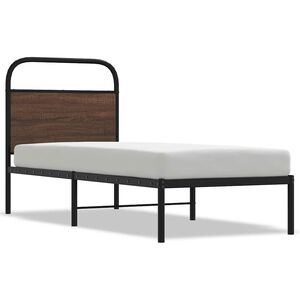 vidaXL Cadre de lit sans matelas 80x200cm ch&ecirc;ne marron bois ing&eacute;nierie
