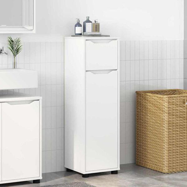 vidaXL Cabinet de salle de bain avec tiroir Blanc 30,5 x 30 x 101 cm