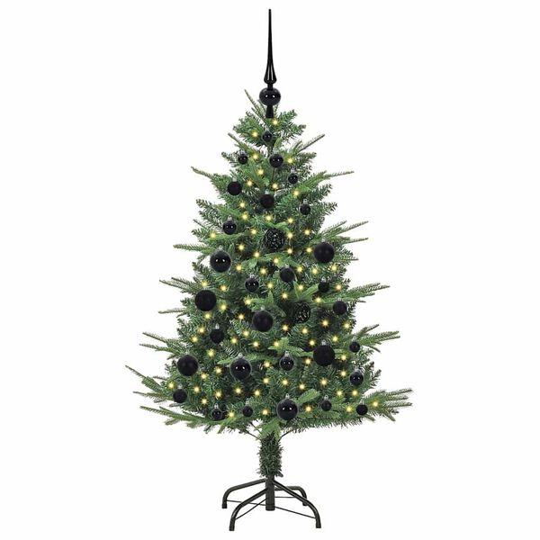 vidaXL Arbre de No&euml;l artificiel pr&eacute;-&eacute;clair&eacute; avec ensemble de boules