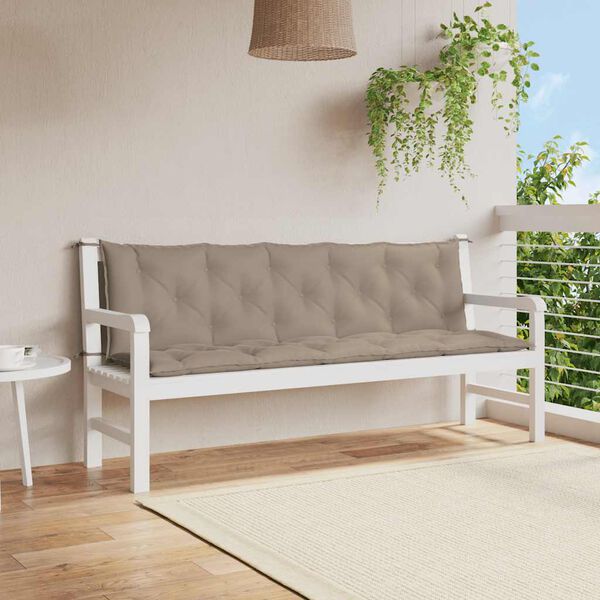 vidaXL Coussin de banc de jardin taupe 180x(50+50)x7 cm tissu oxford