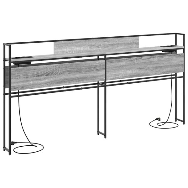 vidaXL T&ecirc;te de lit de rangement Sonoma gris 200 cm Bois d'ing&eacute;nierie