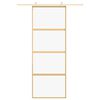 vidaXL Porte coulissante doré 76x205 cm verre ESG clair et aluminium