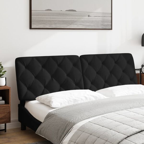 vidaXL Coussin de t&ecirc;te de lit noir 160 cm velours