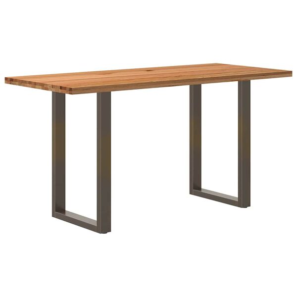 vidaXL Table de bar rectangulaire en bois massif de ch&ecirc;ne marron clair 180 x 80 x 92 cm