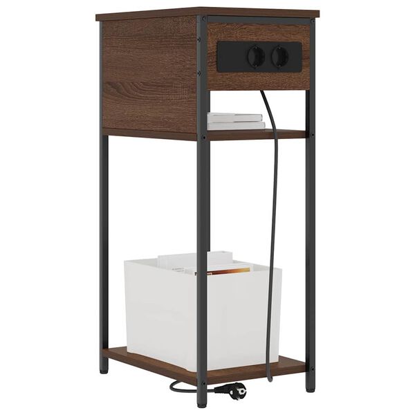 vidaXL Cabinet de chevet Ch&ecirc;ne brun 41 x 28 x 76 cm Bois d'ing&eacute;nierie