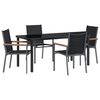 vidaXL Ensemble de salle &agrave; manger pour jardin 5 pc Noir