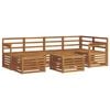 vidaXL Ensemble de canap&eacute;s d'ext&eacute;rieur 7 pc Naturel Polyester